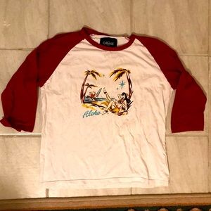 Collectif Men’s Baseball Tee Hawaiian Girl Graphic